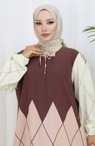 Viscose Kraagjurk Met Watervaste Rok 984585D-02 Mink 984585D-02