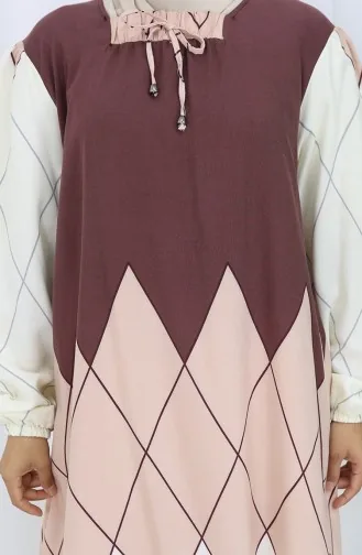 Viskose-Kragenkleid Mit Wasserfestem Rock 984585D-02 Nerz 984585D-02