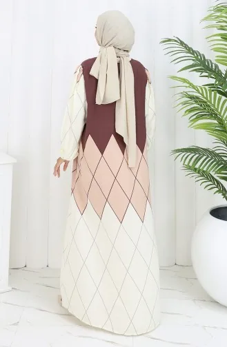 Viskose-Kragenkleid Mit Wasserfestem Rock 984585D-02 Nerz 984585D-02