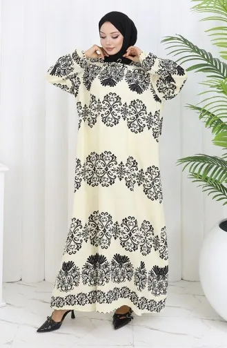 Viscose Kraagjurk Met Watervaste Rok 984585G-01 Wit Zwart 984585G-01