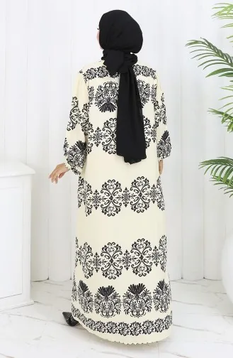 Viscose Kraagjurk Met Watervaste Rok 984585G-01 Wit Zwart 984585G-01