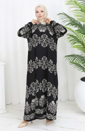 Viscose Kraagjurk Met Watervaste Rok 984585G-05 Zwart En Wit 984585G-05