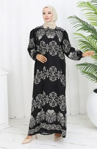 Viscose Kraagjurk Met Watervaste Rok 984585G-05 Zwart En Wit 984585G-05