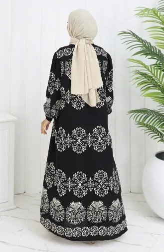 Viscose Kraagjurk Met Watervaste Rok 984585G-05 Zwart En Wit 984585G-05