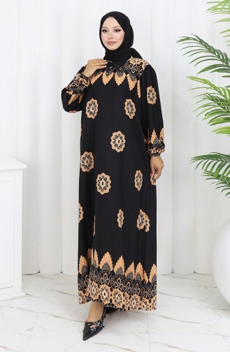 Viskose-Kragenkleid Mit Wasserfestem Rock 984585H-01 Schwarz 984585H-01