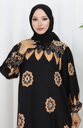 Viskose-Kragenkleid Mit Wasserfestem Rock 984585H-01 Schwarz 984585H-01