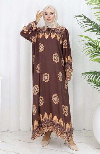 Viscose Kraagjurk Met Watervaste Rok 984585H-02 Bruin 984585H-02