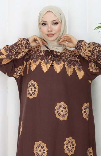 Viscose Kraagjurk Met Watervaste Rok 984585H-02 Bruin 984585H-02