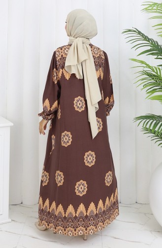 Viscose Kraagjurk Met Watervaste Rok 984585H-02 Bruin 984585H-02