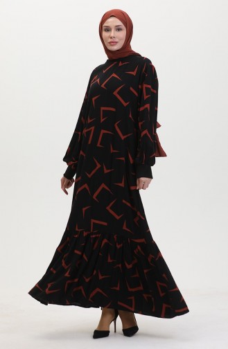Patterned Dress 0455-01 Black Brick 0455-01