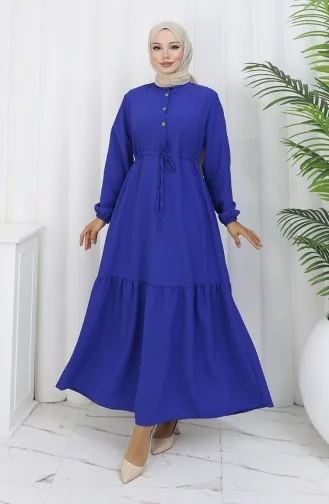 Half Buttoned Dress With Tie At Waist 0182-01 Saks 0182-01