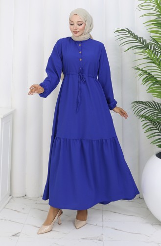 Half Buttoned Dress With Tie At Waist 0182-01 Saks 0182-01