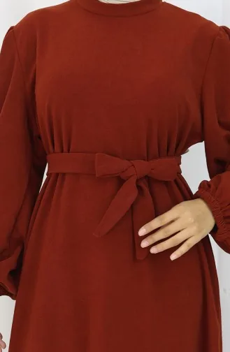 Robe Ceinturée à Manches élastiquées 2161-03 Tile 2161-03