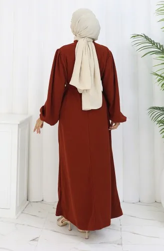 Robe Ceinturée à Manches élastiquées 2161-03 Tile 2161-03