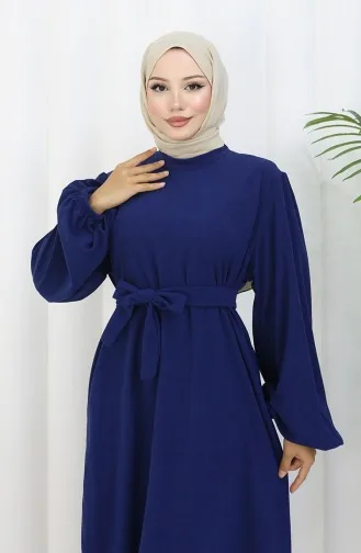 Kleid Mit Elastischen Ärmeln Und Gürtel 2161-06 Saks 2161-06