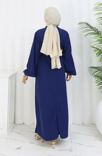 Kleid Mit Elastischen Ärmeln Und Gürtel 2161-06 Saks 2161-06