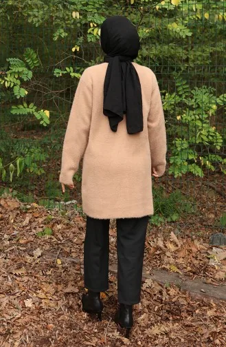 كارديجان جيب محبوك 0412-01 بلون القهوة والحليب 0412-01