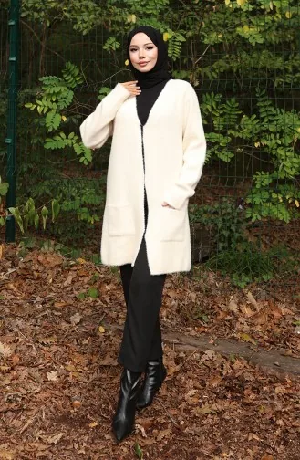 Gebreid Vest Met Zakken 0412-02 Beige 0412-02