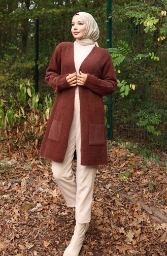 Knitwear Pocket Cardigan 0412-04 Brown 0412-04