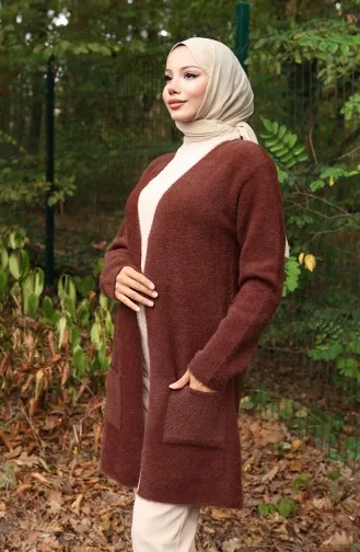 Triko Cepli Hırka 0412-04 Kahverengi