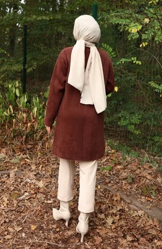 Triko Cepli Hırka 0412-04 Kahverengi