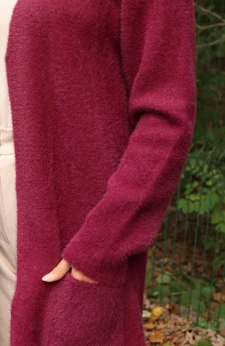 Cardigan à Poches En Tricot 0412-05 Prune 0412-05