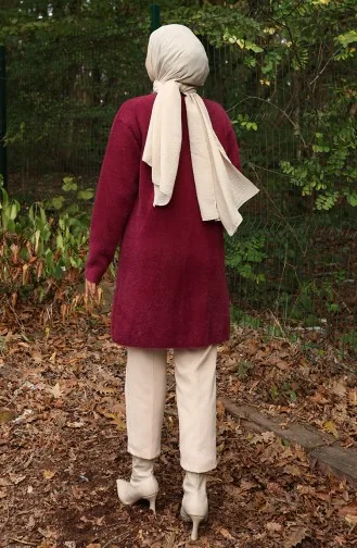 Cardigan à Poches En Tricot 0412-05 Prune 0412-05