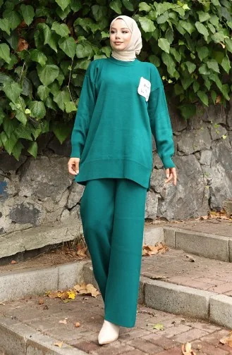 Triko Tunik Pantolon İkili Takım 1029-01 Petrol