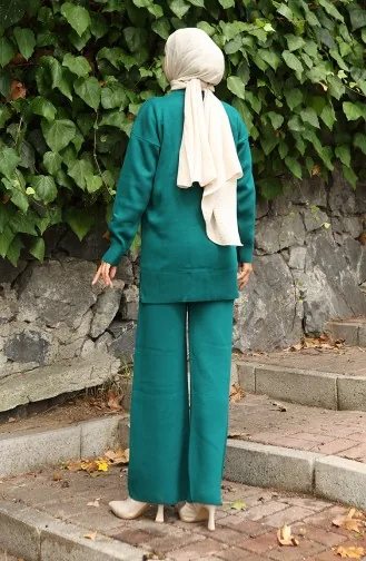 Triko Tunik Pantolon İkili Takım 1029-01 Petrol