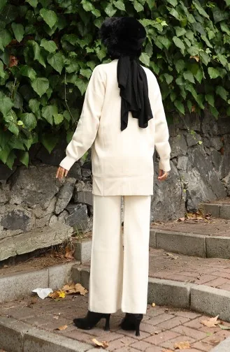 بدلة محبوكة من قطعتين، بنطلون، تونيك، 1029-05 بيج 1029-05