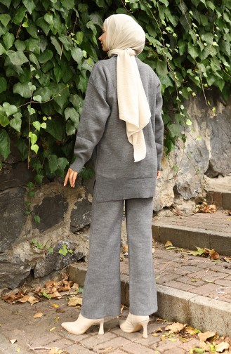 Knitwear Tunic Trousers Two Piece Suit 1029-08 Gray 1029-08
