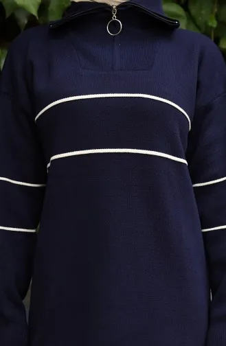 Triko Fermuarlı Tunik Pantolon İkili Takım 1050-05 Lacivert