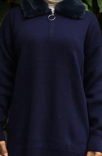 Triko Kürk Yakalı Tunik Pantolon İkili Takım 1059-04 Lacivert