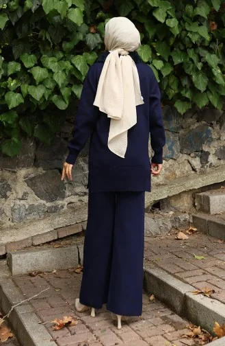 Triko Kürk Yakalı Tunik Pantolon İkili Takım 1059-04 Lacivert