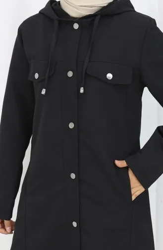 Bondit Fabric Trenchcoat Met Capuchon 0185-01 Zwart 0185-01