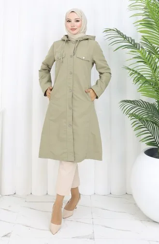 Bondit Fabric Hooded Trench Coat 0185-02 Khaki 0185-02