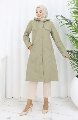 Bondit Fabric Hooded Trench Coat 0185-02 Khaki 0185-02
