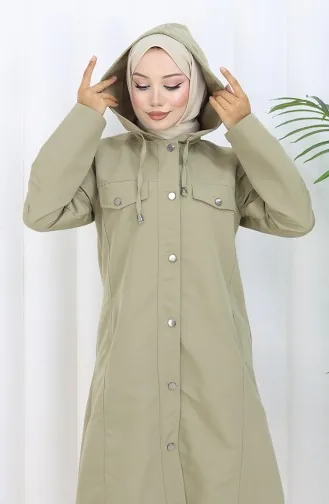 Bondit Fabric Hooded Trench Coat 0185-02 Khaki 0185-02
