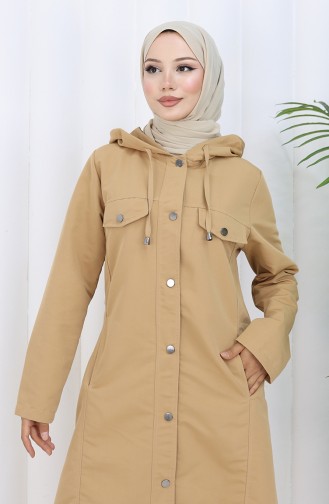 Trench-coat à Capuche En Tissu Bondit 0185-03 Café Au Lait 0185-03