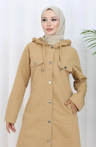 Trench-coat à Capuche En Tissu Bondit 0185-03 Café Au Lait 0185-03