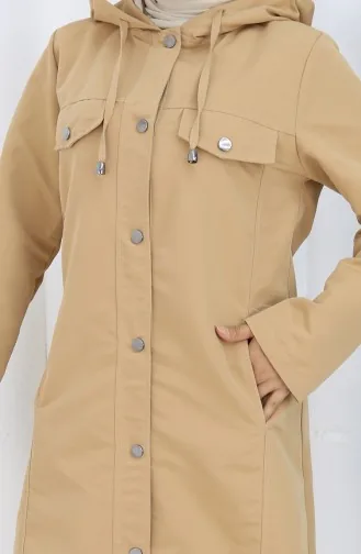 Trench-coat à Capuche En Tissu Bondit 0185-03 Café Au Lait 0185-03