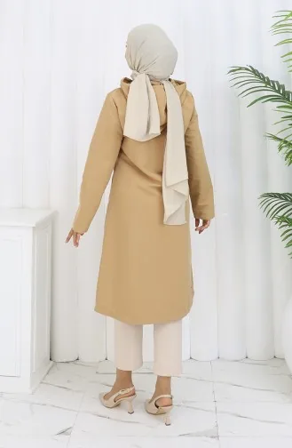 Trench-coat à Capuche En Tissu Bondit 0185-03 Café Au Lait 0185-03