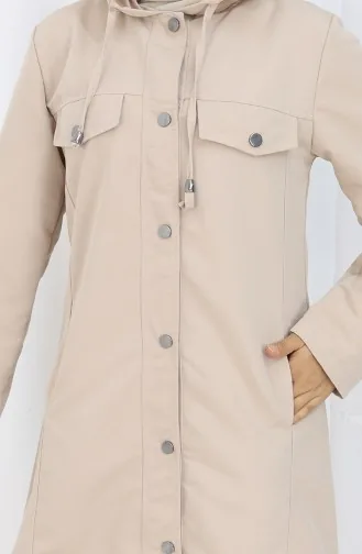 Bondit Stoffen Trenchcoat Met Capuchon 0185-04 Beige 0185-04