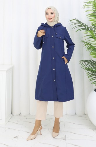 Trench-coat à Capuche En Tissu Bondit 0185-05 Bleu Marine 0185-05