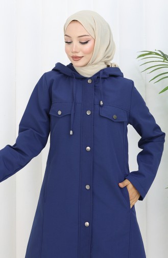 Trench-coat à Capuche En Tissu Bondit 0185-05 Bleu Marine 0185-05