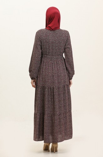 Jurk Met Halfknopen En Patroon 0368-04 Pruim 0368-04