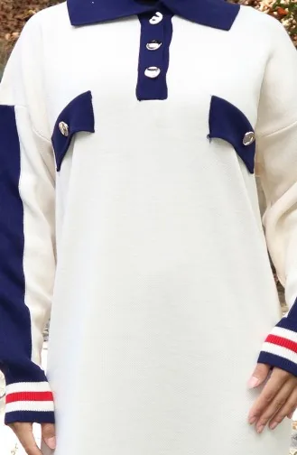 Knitwear Polo Collar Pocket Detailed Dress 0507-03 Beige 0507-03