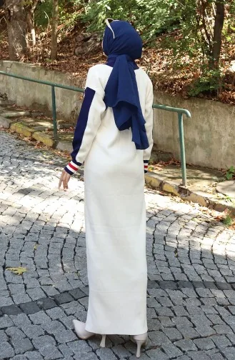 Knitwear Polo Collar Pocket Detailed Dress 0507-03 Beige 0507-03