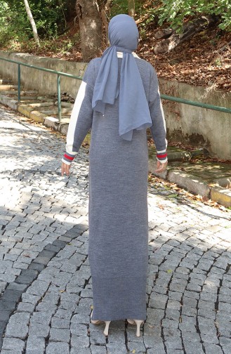 Strickkleid Mit Polokragen Und Tasche 0507-04 Grau 0507-04
