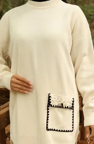 Gebreide Parelmoeren Tuniekbroek Tweedelig Set 1025-03 Beige 1025-03